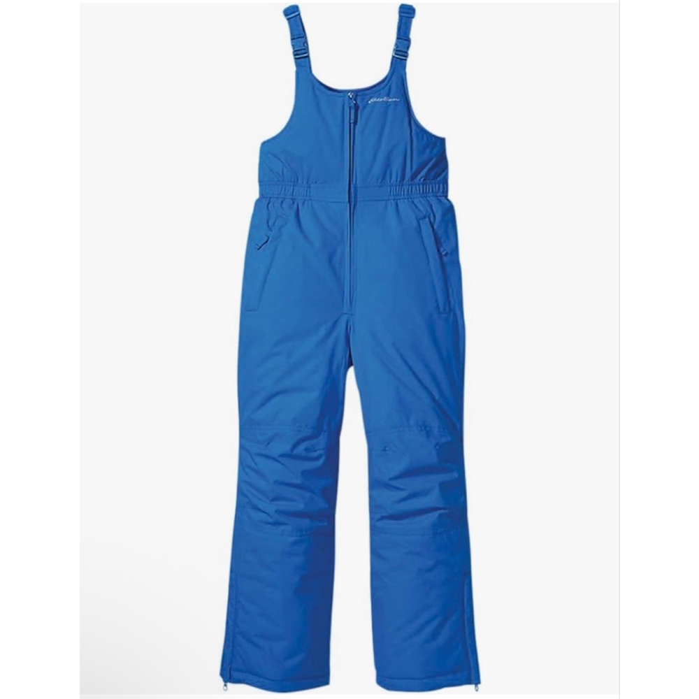 NEW! Eddie Bauer Boys Color Blue sapphire Snow Bib Overalls PANTS SIZE L 14